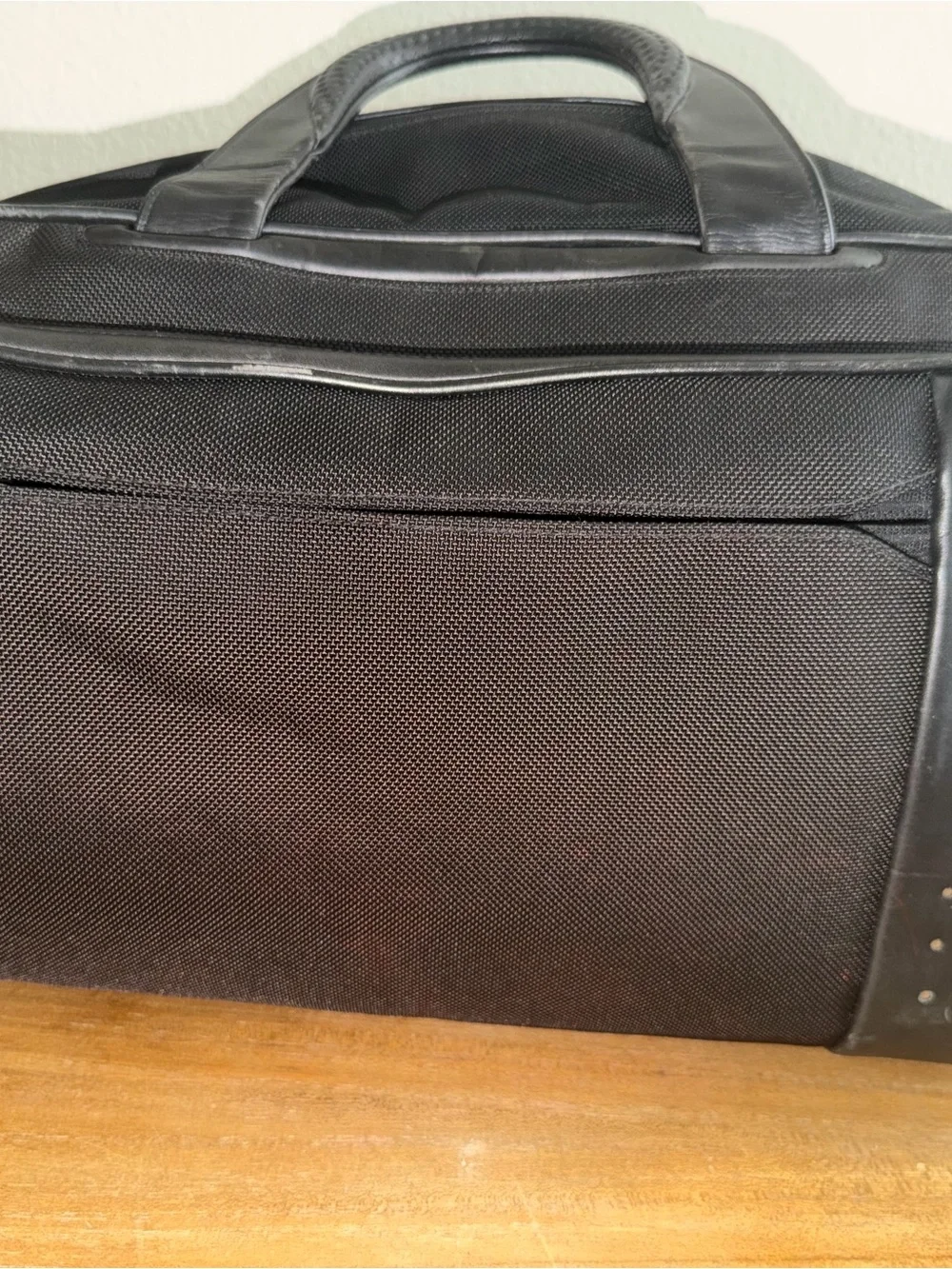 Tumi Black Nylon Laptop Briefcase with Leather Trim